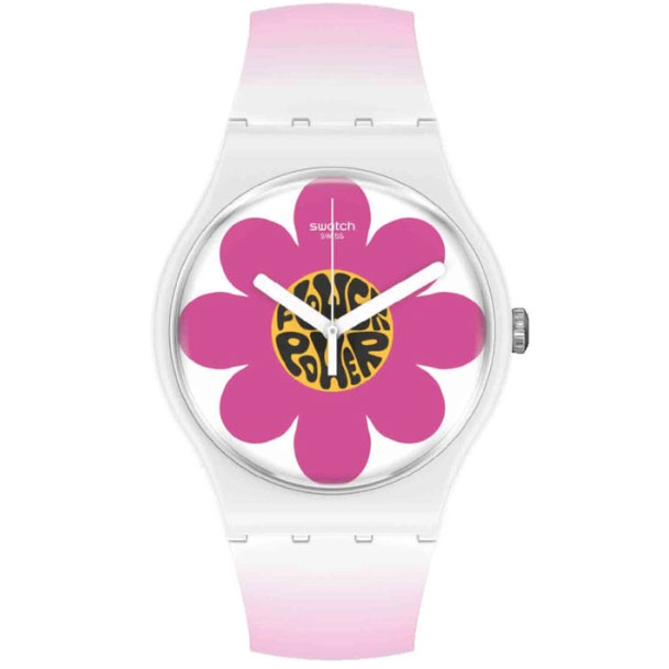 ΡΟΛΟΙ SWATCH SO32M104 SWATCH Flower Hour Two Tone Silicone Strap