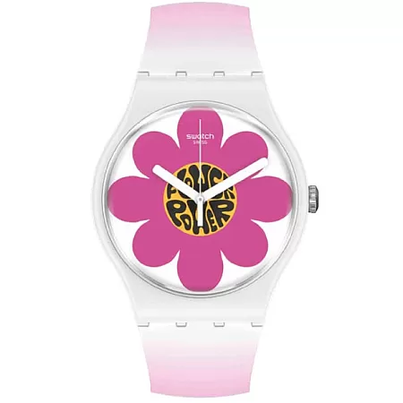 ΡΟΛΟΙ SWATCH SO32M104 SWATCH Flower Hour Two Tone Silicone Strap