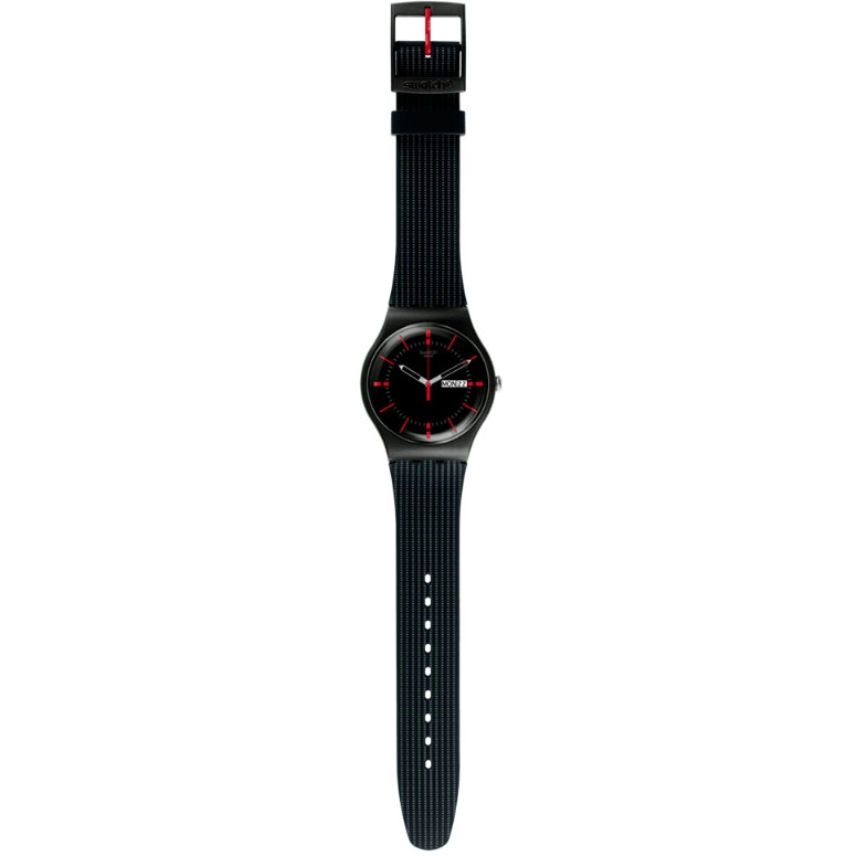 ΡΟΛΟΙ SWATCH SO29B710 SWATCH Gaet Again Black Silicone Strap