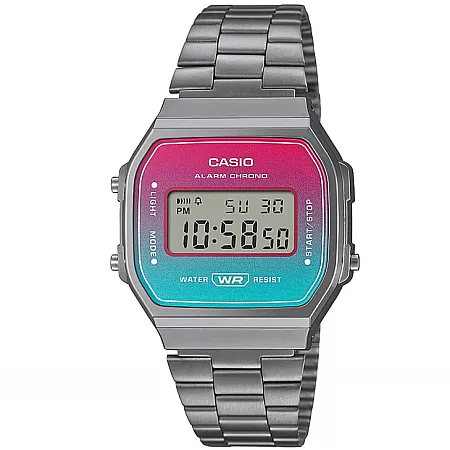 ΡΟΛΟΙ  CASIO  A-168WERB-2AEF CASIO Vintage Chronograph Silver Stainless Steel Bracelet