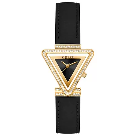 ΡΟΛΟΙ GUESS  GW0504L5 GUESS Fame Crystals Black Leather Strap