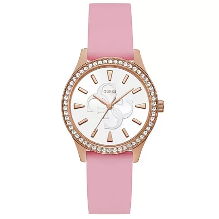 ΡΟΛΟΙ GUESS GW0359L3 GUESS Anna Crystals Pink Rubber Strap