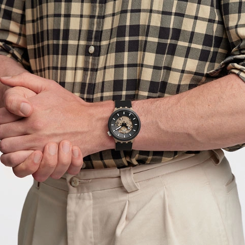 ΡΟΛΟΙ SWATCH  SB03C100 SWATCH Time For Taupe Two Tone Silicone Strap