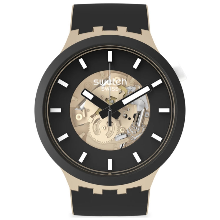 ΡΟΛΟΙ SWATCH  SB03C100 SWATCH Time For Taupe Two Tone Silicone Strap