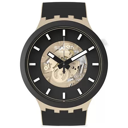 ΡΟΛΟΙ SWATCH  SB03C100 SWATCH Time For Taupe Two Tone Silicone Strap