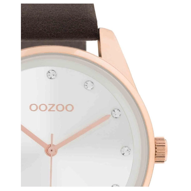 ΡΟΛΟΙ OOZOO  C11048 OOZOO OOZOO Timepieces Crystals Brown Leather Strap