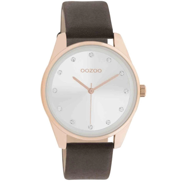ΡΟΛΟΙ OOZOO  C11048 OOZOO OOZOO Timepieces Crystals Brown Leather Strap