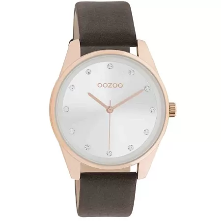 ΡΟΛΟΙ OOZOO  C11048 OOZOO OOZOO Timepieces Crystals Brown Leather Strap