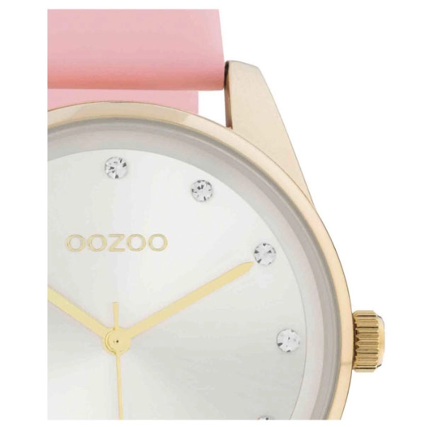 ΡΟΛΟΙ OOZOO  C11045 OOZOO Timepieces Crystals Pink Leather Strap