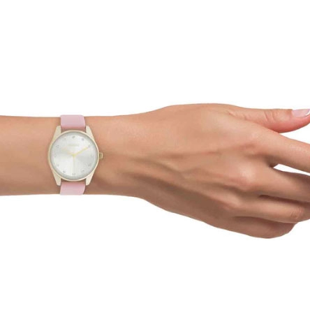 ΡΟΛΟΙ OOZOO  C11045 OOZOO Timepieces Crystals Pink Leather Strap