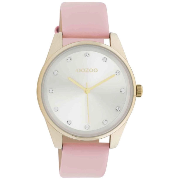 ΡΟΛΟΙ OOZOO  C11045 OOZOO Timepieces Crystals Pink Leather Strap