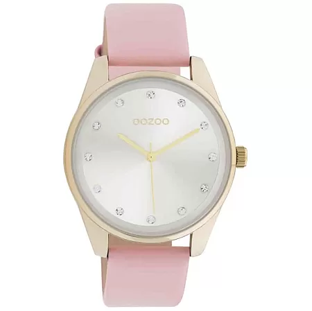 ΡΟΛΟΙ OOZOO  C11045 OOZOO Timepieces Crystals Pink Leather Strap