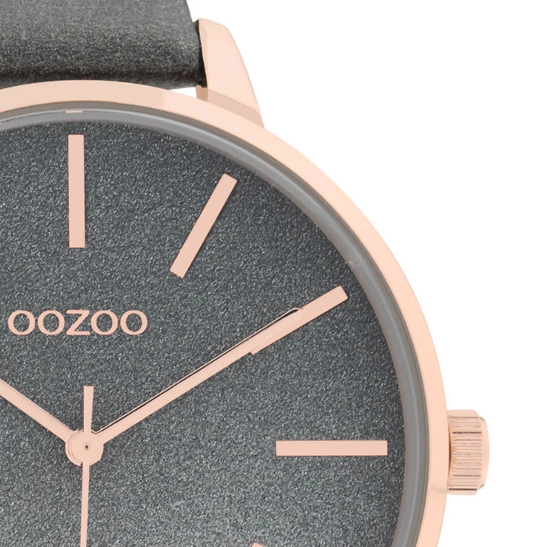 ΡΟΛΟΙ OOZOO  C11033 OOZOO Timepieces Grey Leather Strap
