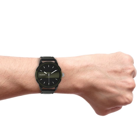 ΡΟΛΟΙ OOZOO  C11002 OOZOO Timepieces Black Leather Strap
