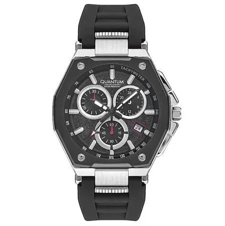 ΡΟΛΟΙ QUANTUM  PWG1005.351 QUANTUM Chronograph Black Silicone Strap