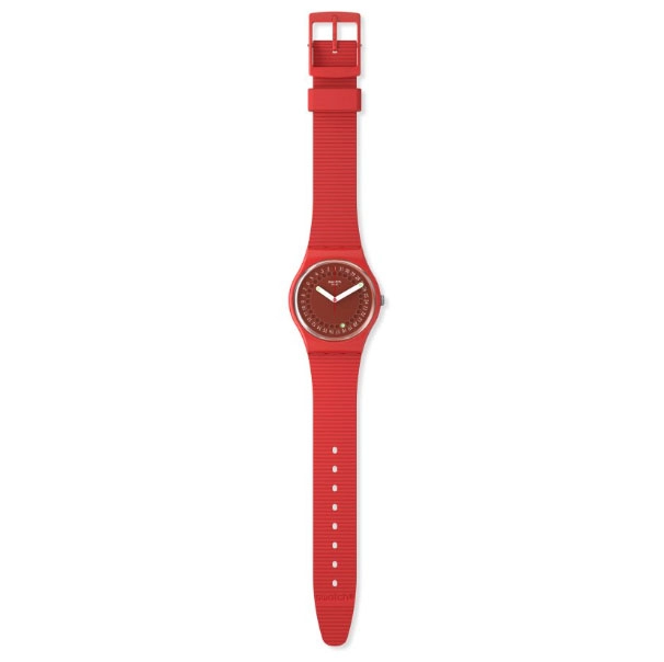 ΡΟΛΟΙ SWATCH  SO28R400 SWATCH Cycles In The Sun Red Silicone Strap