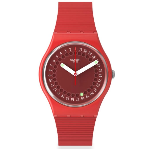 ΡΟΛΟΙ SWATCH  SO28R400 SWATCH Cycles In The Sun Red Silicone Strap