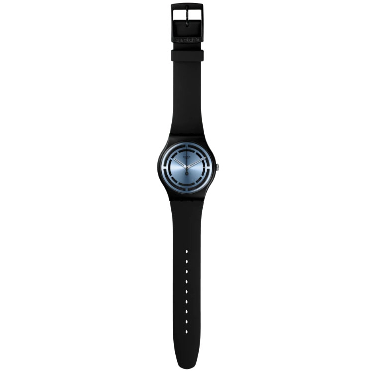 ΡΟΛΟΙ SWATCH  SO32B118 SWATCH	Circled Lines Black Silicone Strap