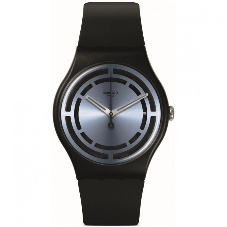 ΡΟΛΟΙ SWATCH  SO32B118 SWATCH	Circled Lines Black Silicone Strap