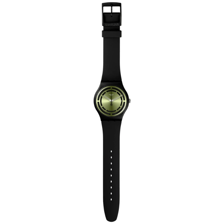 ΡΟΛΟΙ SWATCH  SO32B117  SWATCH Leafy Line Black Silicone Strap