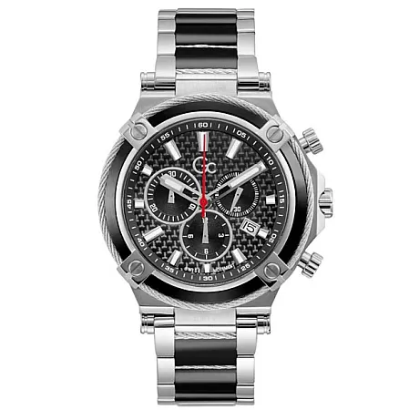 ΡΟΛΟΙ GUESS COLLECTION  Y89001G2MF  GUESS Collection Cable Sport Chronograph Two Tone Stainless Steel Bracelet