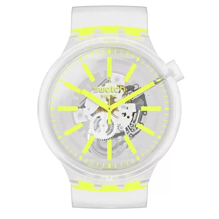 ΡΟΛΟΙ SWATCH  SO27E103 SWATCH Big Bold YellowinJelly White Silicone Strap