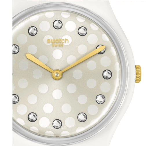 ΡΟΛΟΙ SWATCH  SO31W109 SWATCH Sparkle Shine White Silicnoe Strap