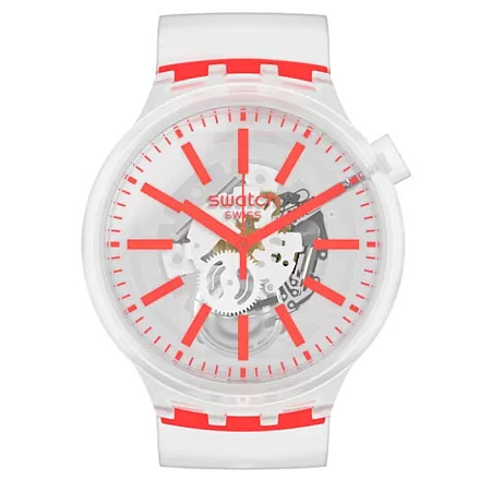 ΡΟΛΟΙ SWATCH SO27E102 SWATCH Big Bold OranginJelly White Silicone Strap