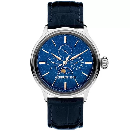 ΡΟΛΟΙ CERRUTI CIWGF2224605 CERRUTI Dervio Blue Leather Strap