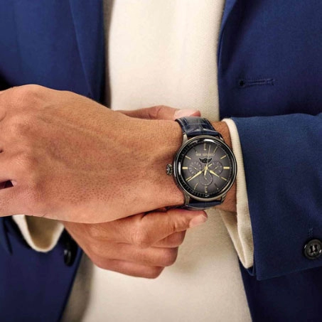 ΡΟΛΟΙ CERRUTI CIWGF2224603 CERRUTI Dervio Blue Leather Strap