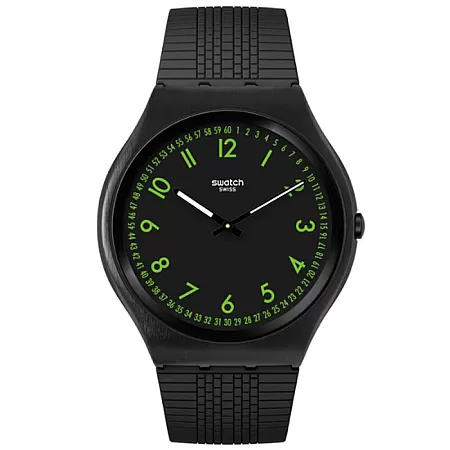 ΡΟΛΟΙ SWATCH   SS07B108 SWATCH Skin Irony Brushed Green Black Rubber Strap