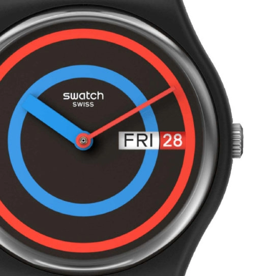 ΡΟΛΟΙ SWATCH SO28B706 SWATCH Gent Biosourced Circling Black Black Silicone Strap