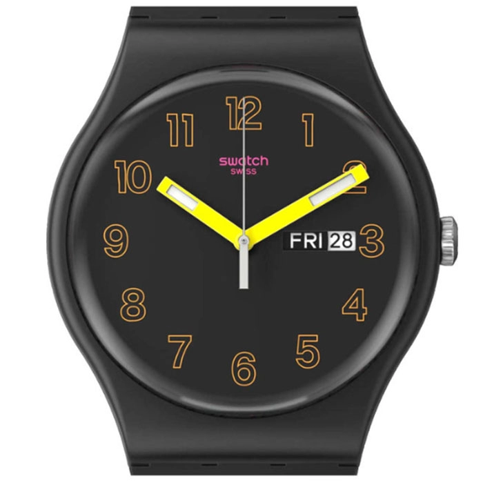 ΡΟΛΟΙ SWATCH SO29B707 SWATCH New Gent Biosourced Dark Glow Black Silicone Strap