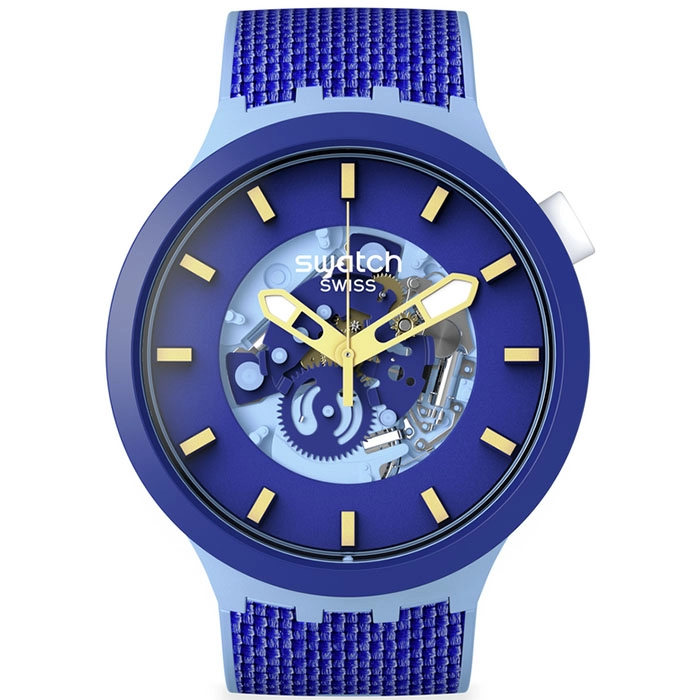 ΡΟΛΟΙ SWATCH SB05N105 SWATCH Big Bold Bioceramic Bouncing Blue Silicone Strap