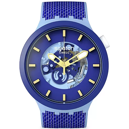 ΡΟΛΟΙ SWATCH SB05N105 SWATCH Big Bold Bioceramic Bouncing Blue Silicone Strap