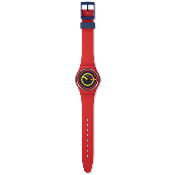 ΡΟΛΟΙ SWATCH  SO28R702  SWATCH  Gent Biosourced  Concentric Red Silicone Strap