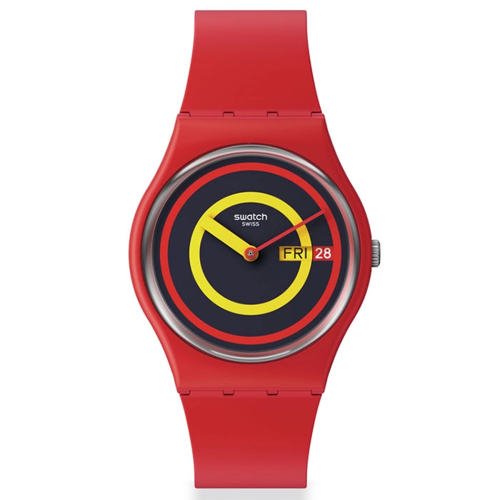 ΡΟΛΟΙ SWATCH  SO28R702  SWATCH  Gent Biosourced  Concentric Red Silicone Strap
