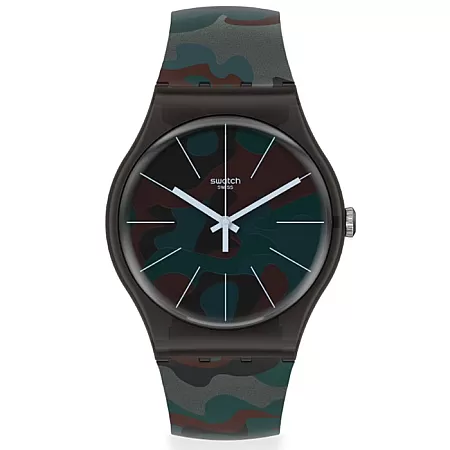 ΡΟΛΟΙ SWATCH SUOB175 SWATCH Camoucity Black Silicone Strap