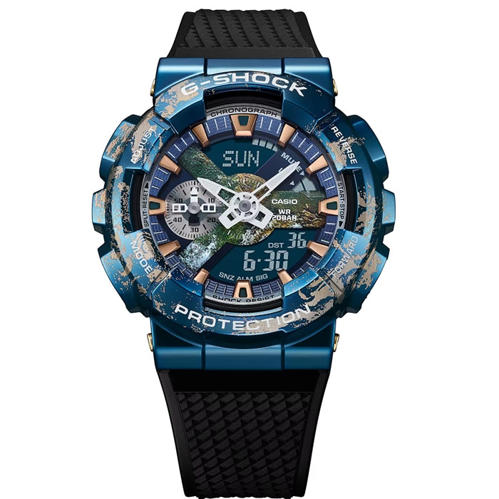 ΡΟΛΟΙ CASIO GM-110EARTH-1AER CASIO G-Shock Planet Earth Limited Edition Blue Rubber Strap
