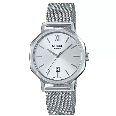 ΡΟΛΟΙ  CASIO  SHE-4554M-7AUEF CASIO SHEEN Silver Stainless Steel Bracelet