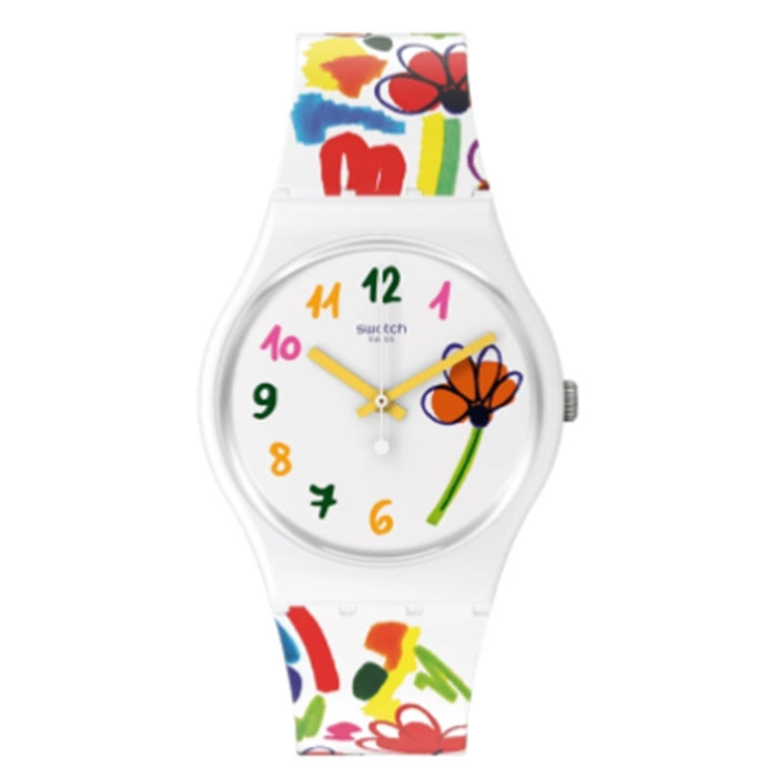 ΡΟΛΟΙ SWATCH   SO28W108 SWATCH Flowerz Multicolor Silicone Strap