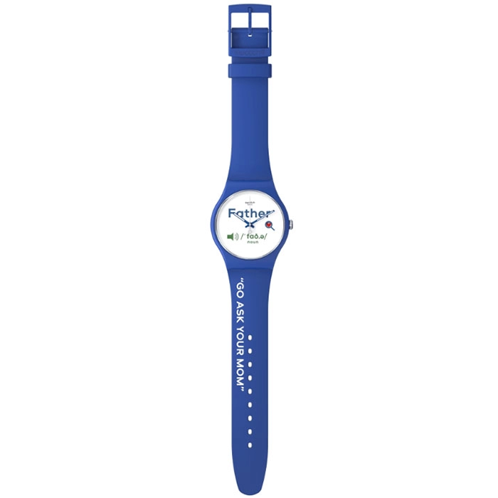 ΡΟΛΟΙ SWATCH  SO29Z704 SWATCH All About Dad Limited Edition Blue Silicone Strap