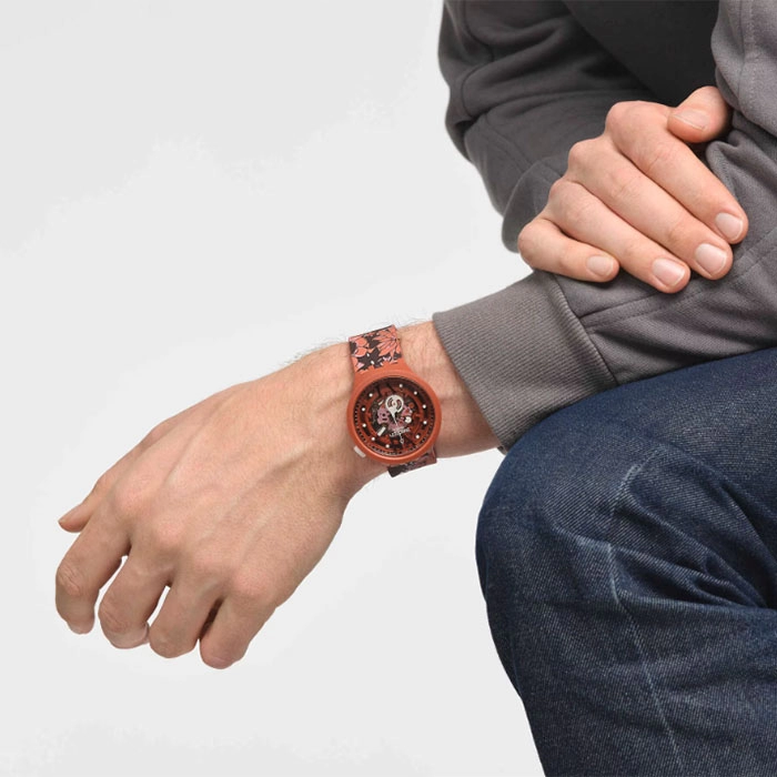 ΡΟΛΟΙ SWATCH SB05C100 SWATCH Camoflower Cotton Multicolor Silicone Strap