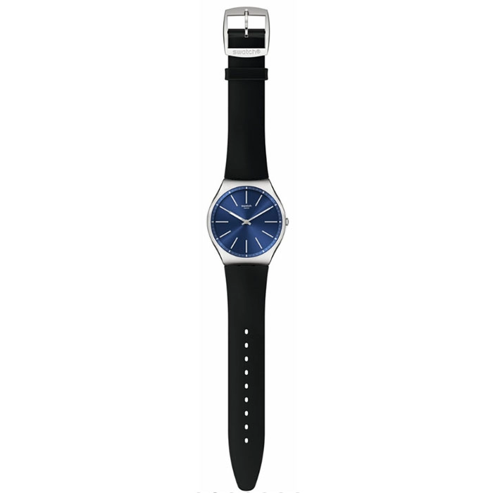 ΡΟΛΟΙ SWATCH  SS07S125 SWATCH Formal Blue 42 Black Leather Strap