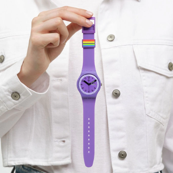 ΡΟΛΟΙ SWATCH   SO29V700 SWATCH Proudly Violet Silicone Strap