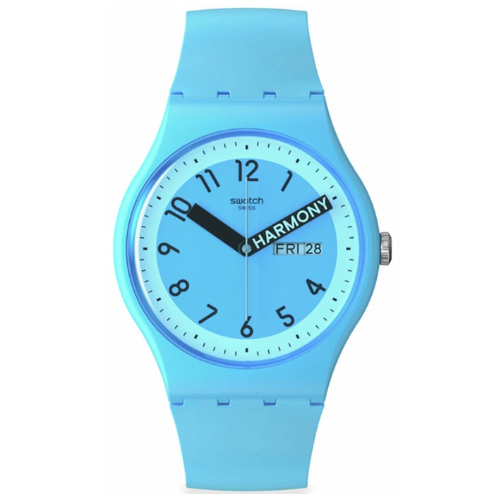 ΡΟΛΟΙ SWATCH   SO29S702 SWATCH Proudly Blue Silicone Strap