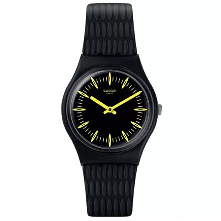 ΡΟΛΟΙ SWATCH   GB304 SWATCH Vibe Giallonero Black Silicone Strap