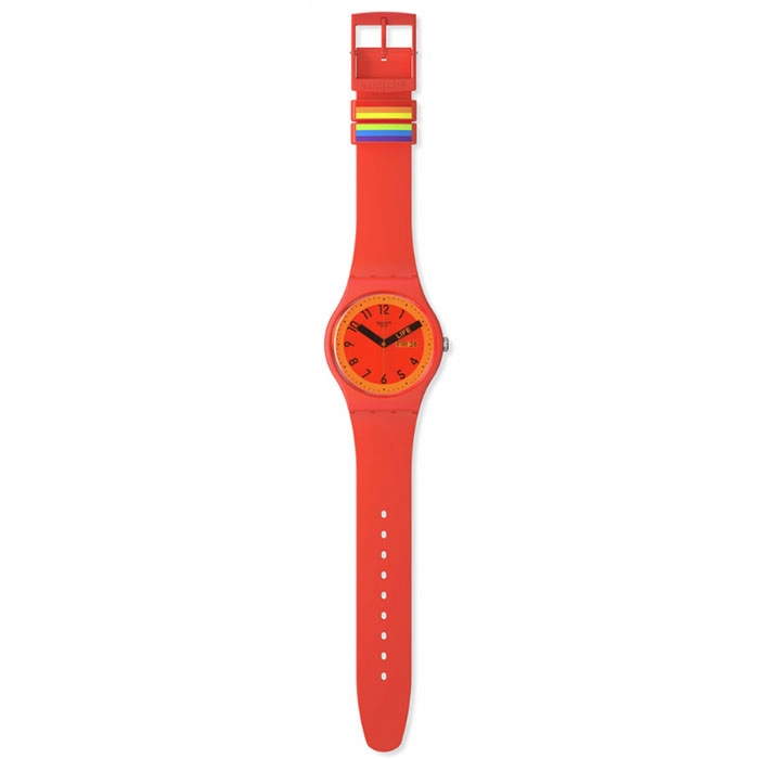 ΡΟΛΟΙ SWATCH   SO29R705 SWATCH Proudly Red Silicone Strap