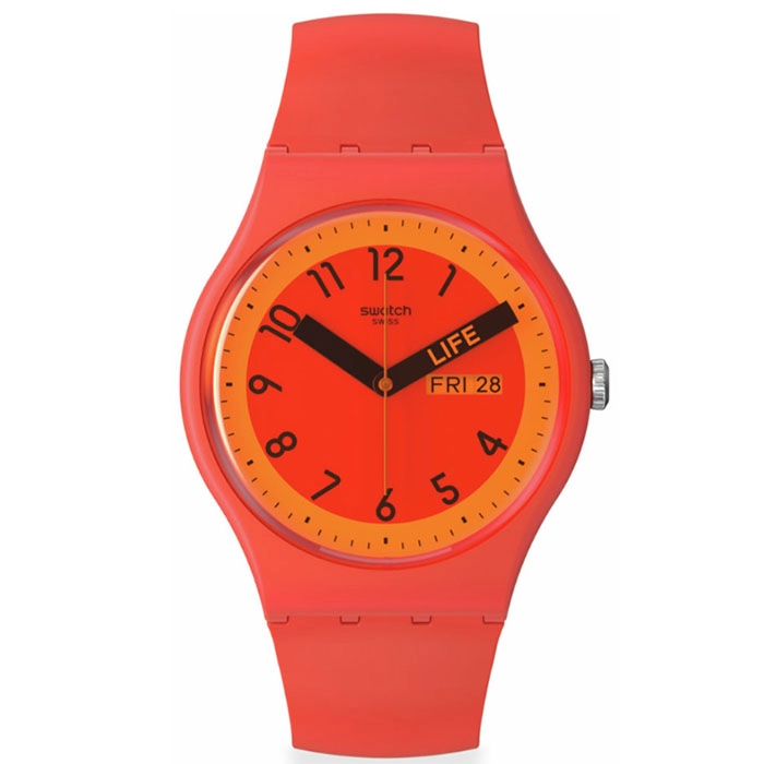 ΡΟΛΟΙ SWATCH   SO29R705 SWATCH Proudly Red Silicone Strap