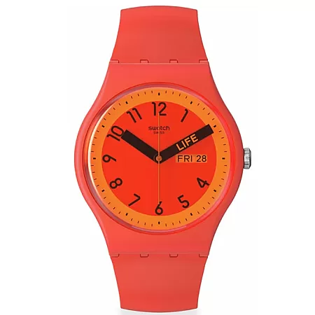 ΡΟΛΟΙ SWATCH   SO29R705 SWATCH Proudly Red Silicone Strap